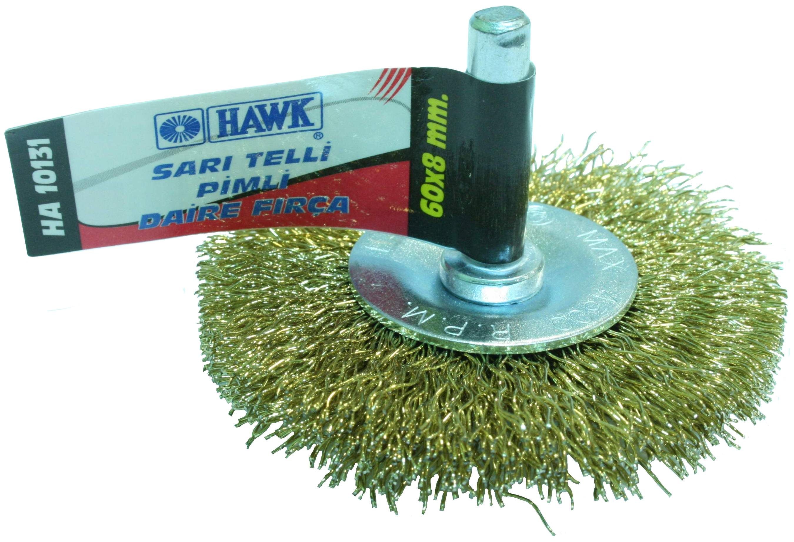 SARI TELLİ PİMLİ DAİRE FIRÇA 50x6 mm