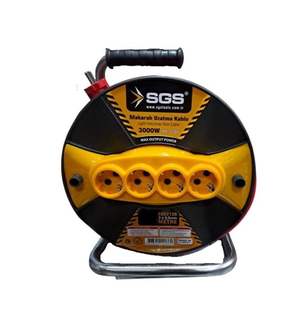 SGS Makaralı Uzatma Kablo 3x2.5mm 50 Mt SGS2136Uzatma Kabloları