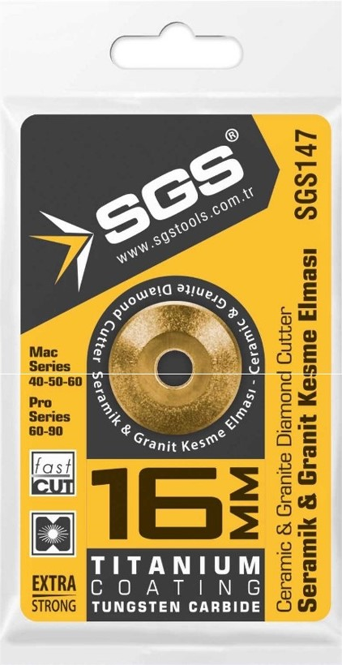 SGS Seramik-Granit Kesme Elması Titanyum 16 Mm SGS147Daire Testere Bıçakları