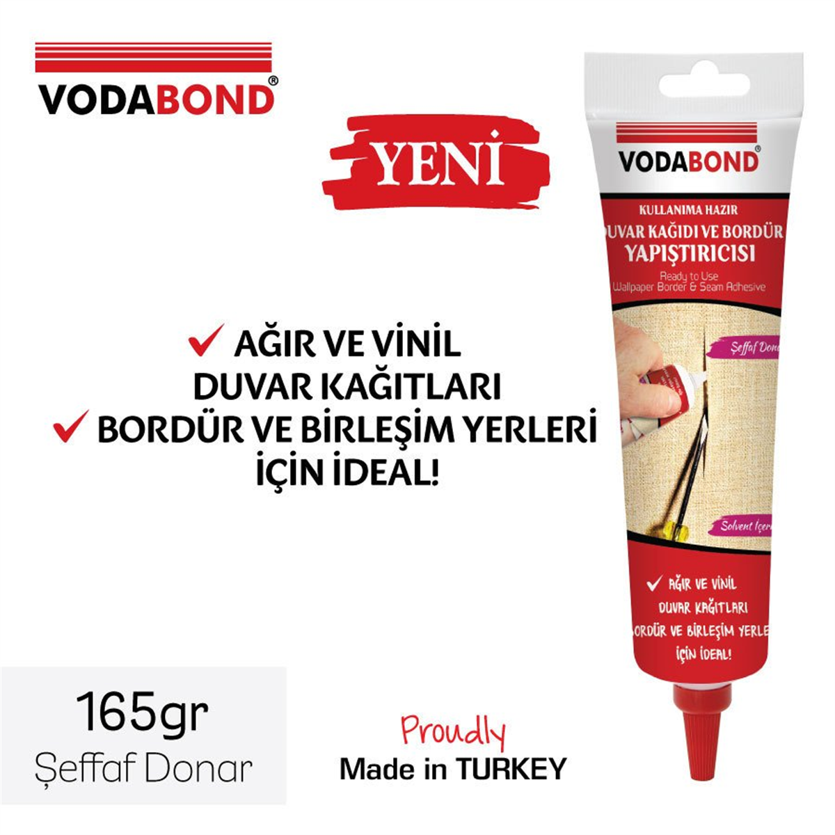 VODABOND Duvar Kağıdı ve Bordür Yapıştırıcısı Şeffaf Donar 165gr