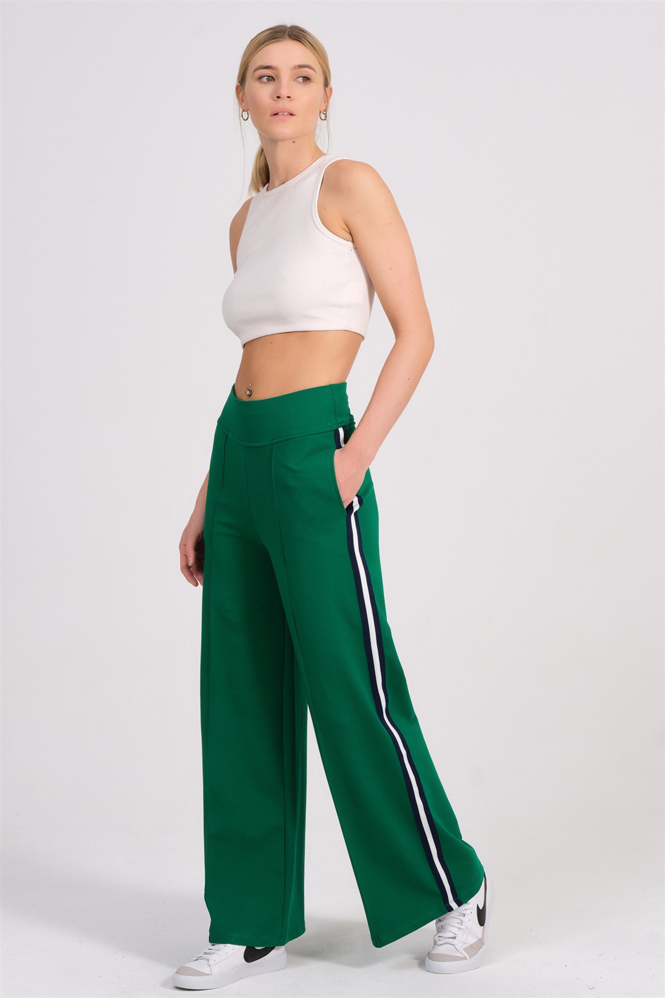 IVY Benetton Green Knit Flare Pants