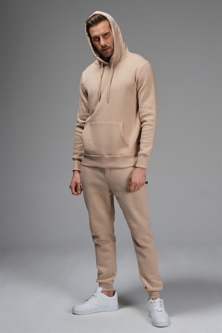 AVERY LIGHT BROWN MEN'S TRACK SUIT WITH HOODIE
