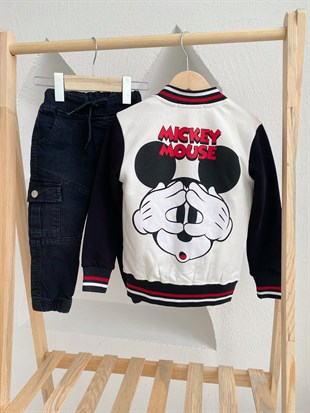 Mickey Mouse Baskılı Kolej Ceketi