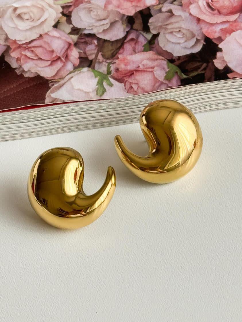 Çelik Gold Bottega Pinterest Küpe (2.30 Cm)