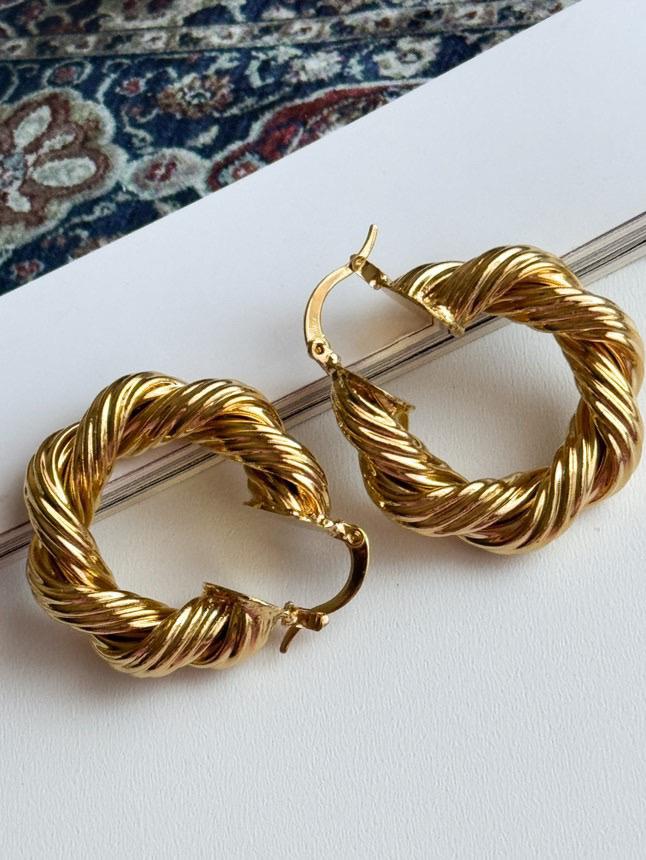 Çelik Gold Burgu Tina Küpe 