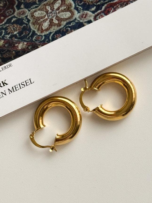 Çelik Gold Hafif Boru Küpe (3 Cm)