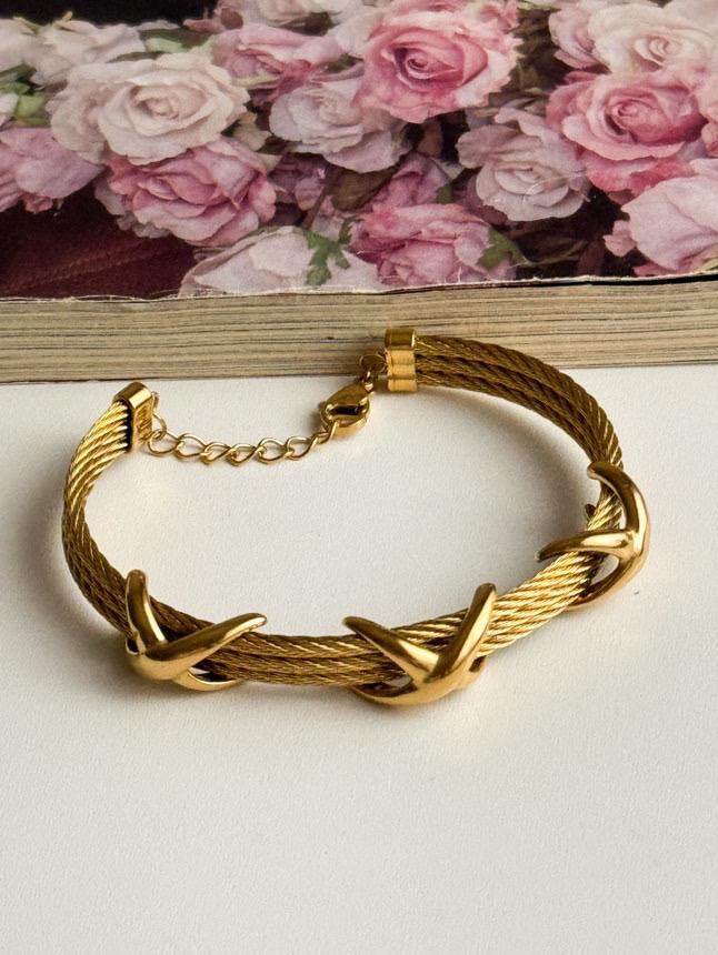 Çelik Gold Hasır Kelepçe Bileklik 