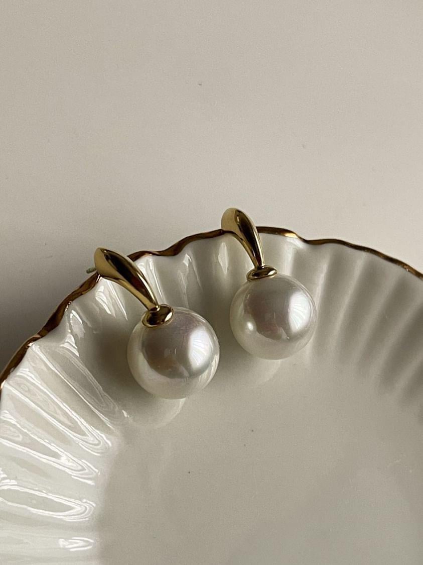Çelik Gold İncili Küpe (2.30 Cm)