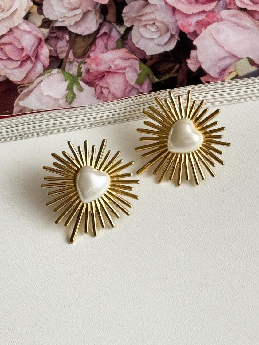 Çelik Gold İncili Küpe (2.5 Cm)