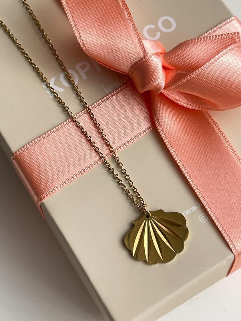 Çelik Gold İstiridye Kolye (45 Cm)