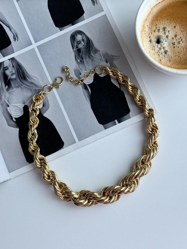 Çelik Gold Kalın Luvaj Kolye (50 Cm)