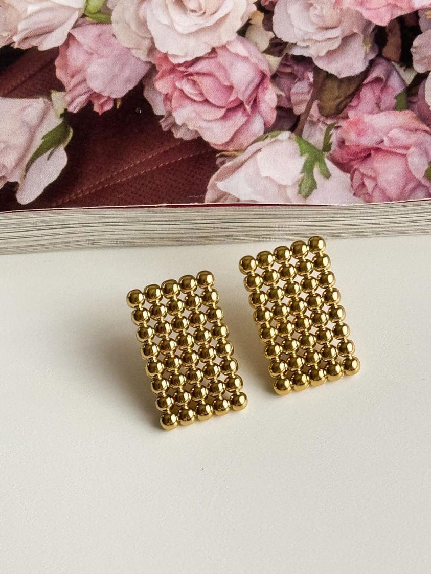 Çelik Gold Kare Küpe (2.30 Cm)