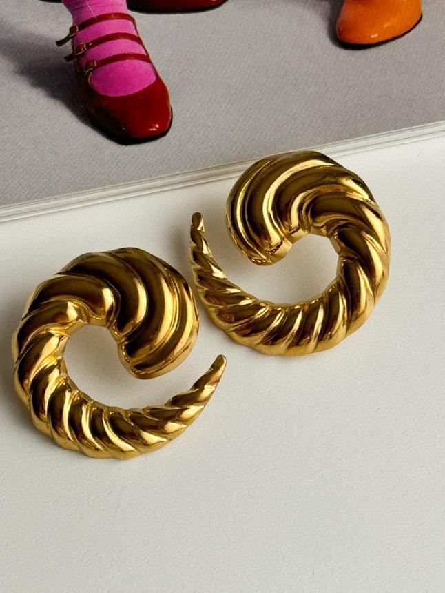 Çelik Gold Midye Küpe (2.90 Cm)