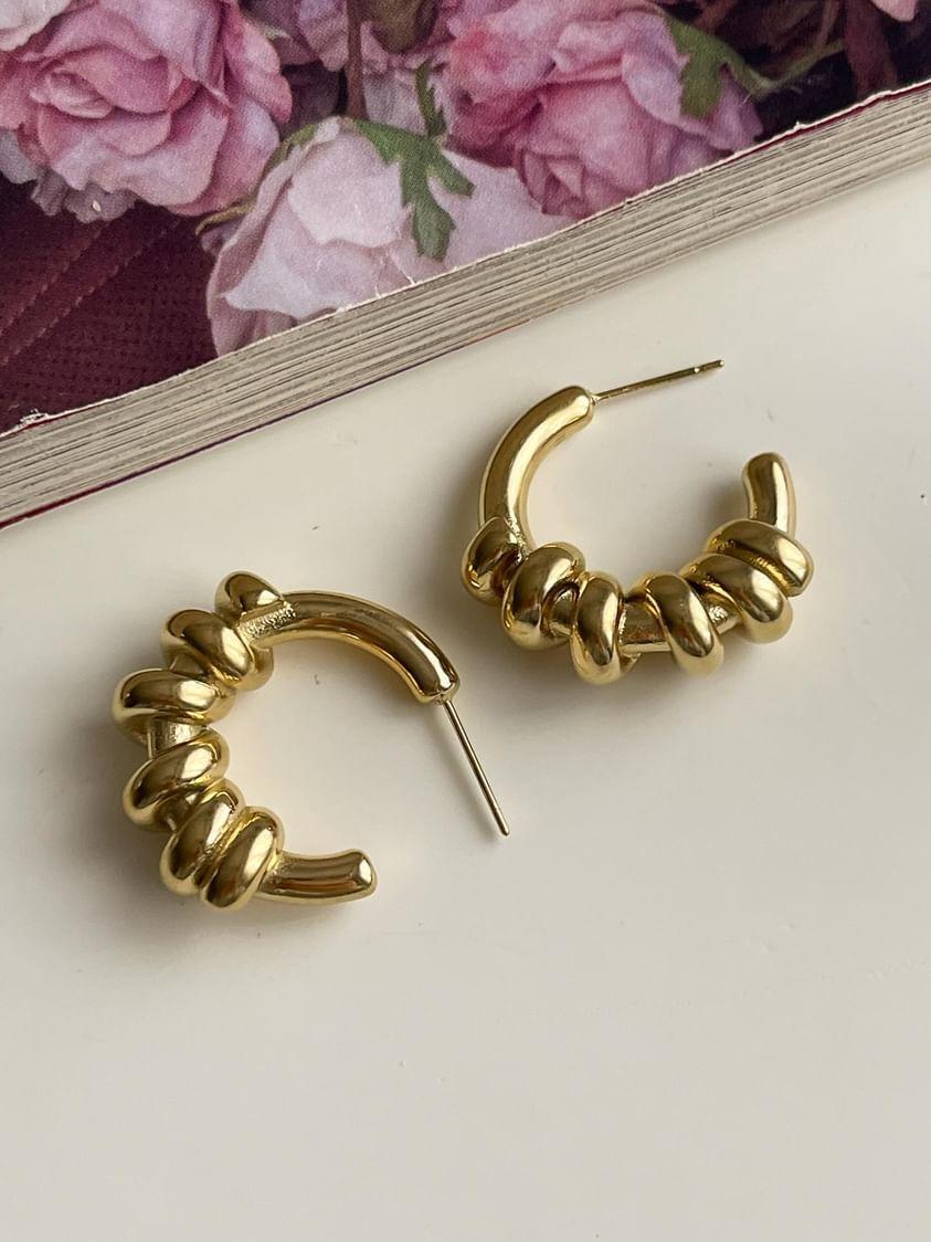Çelik Gold Midye Küpe (2.30 Cm)