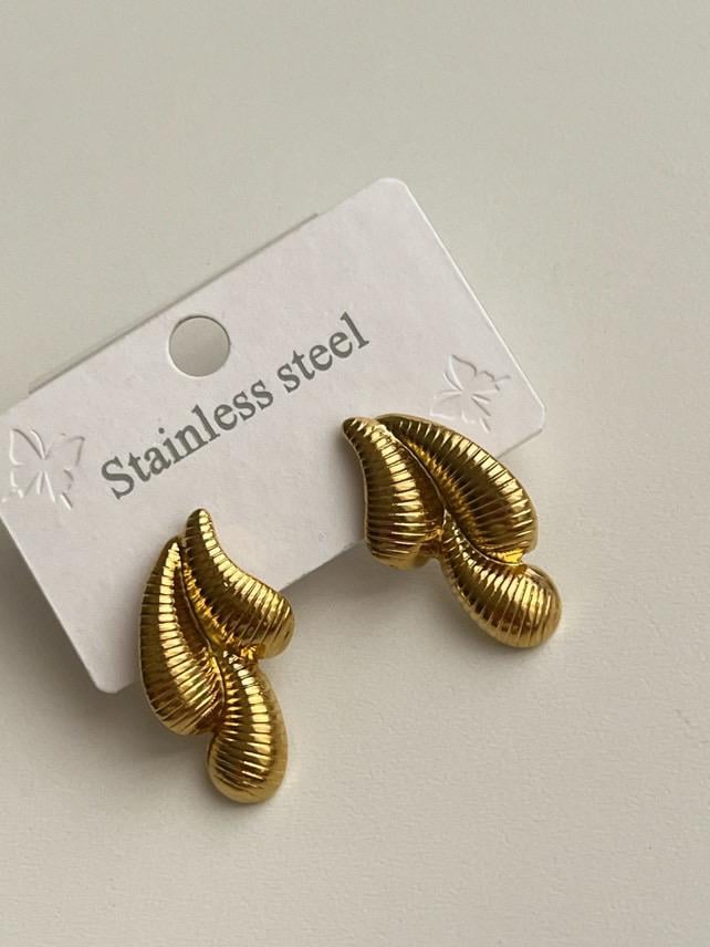 Çelik Gold Midye Küpe (2.70 Cm)