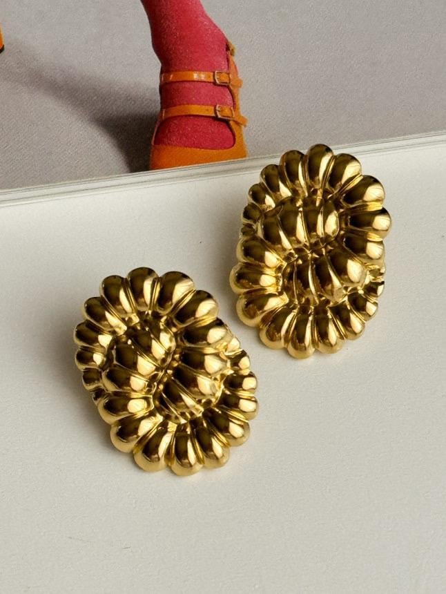Çelik Gold Midye Küpe (2.80 Cm)