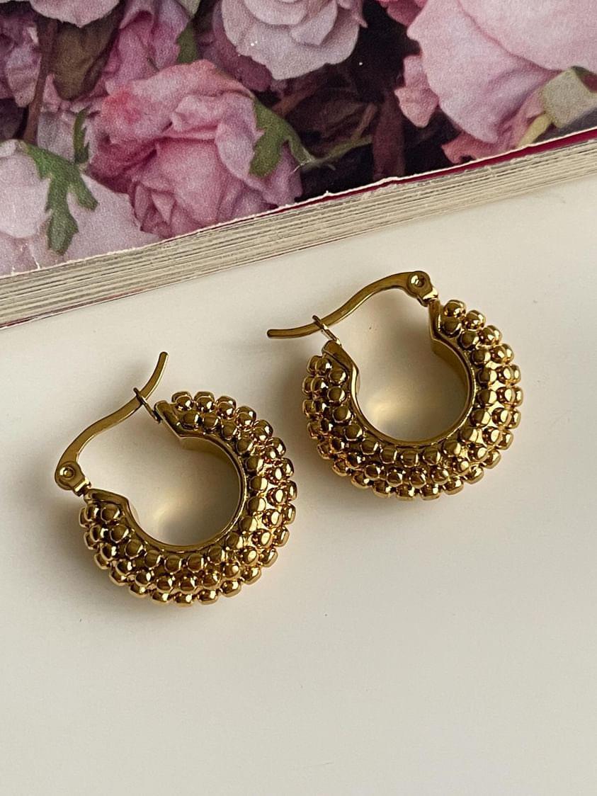 Çelik Gold Midye Küpe (2.20 Cm)