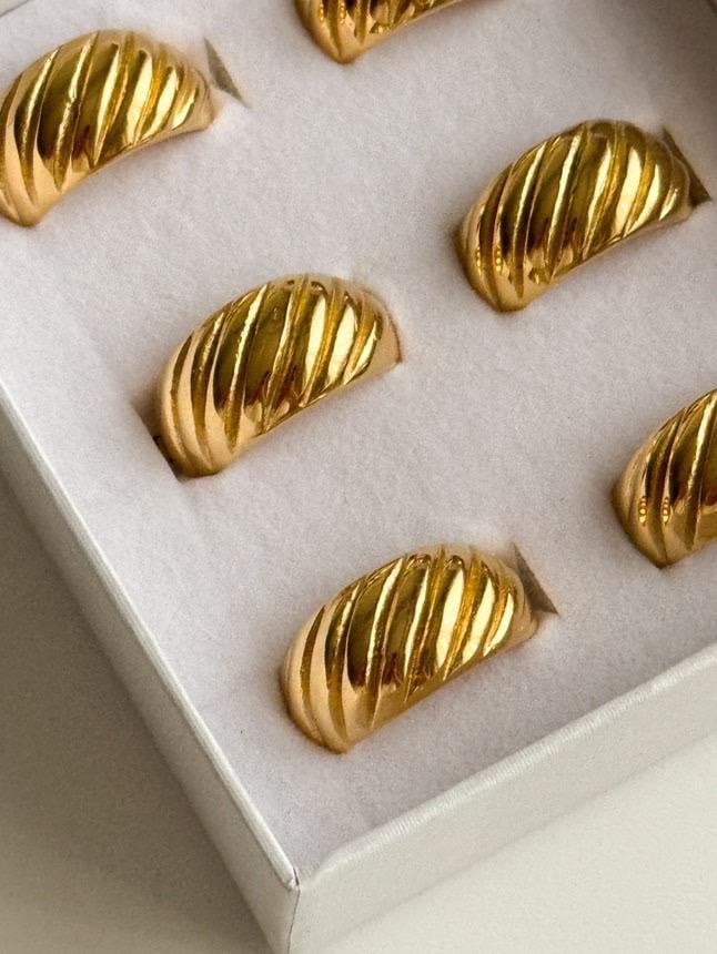 Çelik Gold Midye Numaralı Yüzük (17 Numara)