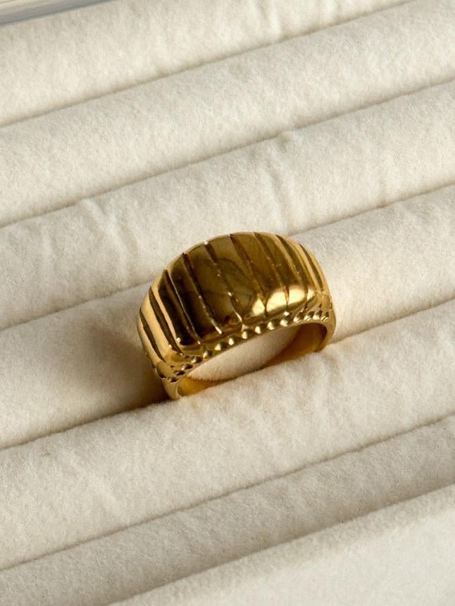 Çelik Gold Midye Numaralı Yüzük (18 Numara)