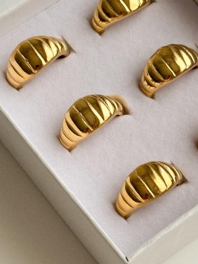 Çelik Gold Midye Numaralı Yüzük (19 Numara)