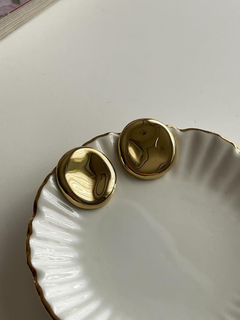 Çelik Gold Plaka Vintage Küpe (2.10 Cm)