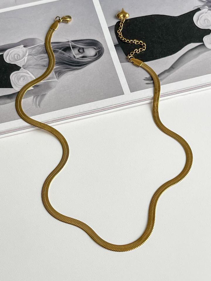 Çelik Gold Renk Kısa İtalyan Zincir Kolye (2 Numara) (47 Cm)