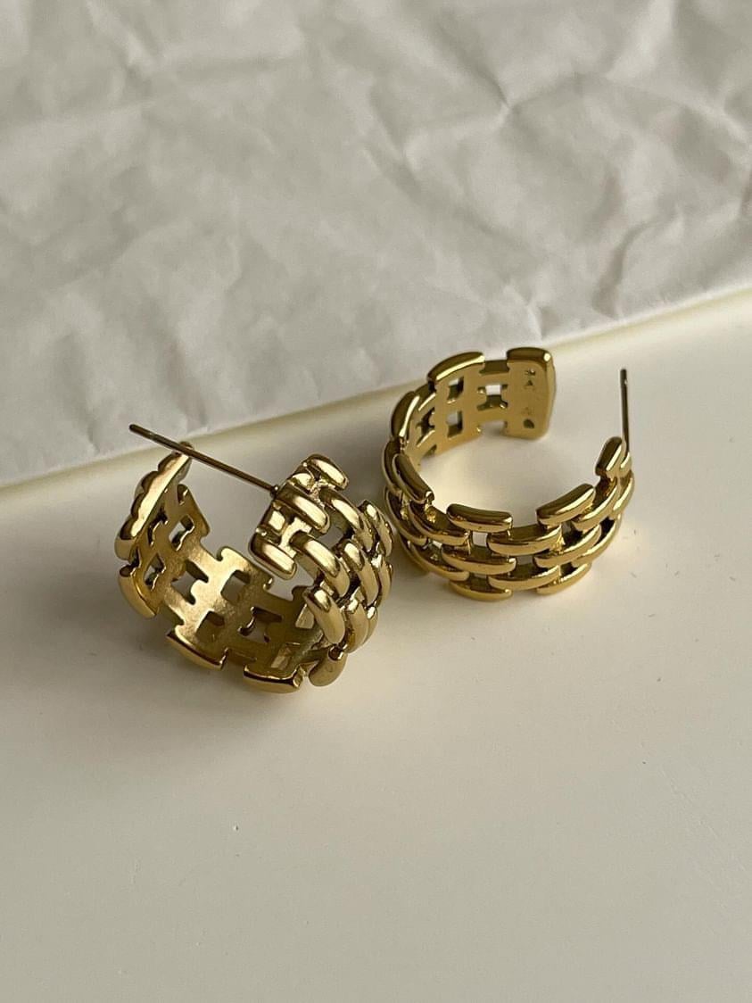 Çelik Gold Renk Küpe (2.10 Cm)