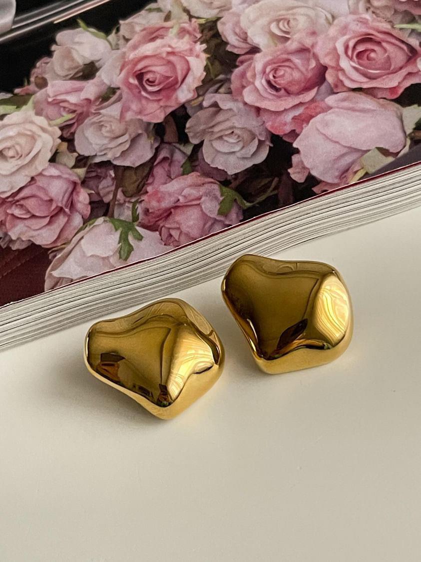 Çelik Gold Şekilsiz Vintage Küpe (2.5 Cm)