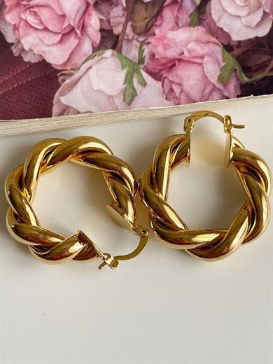 Çelik Gold Tina Burgu Küpe 