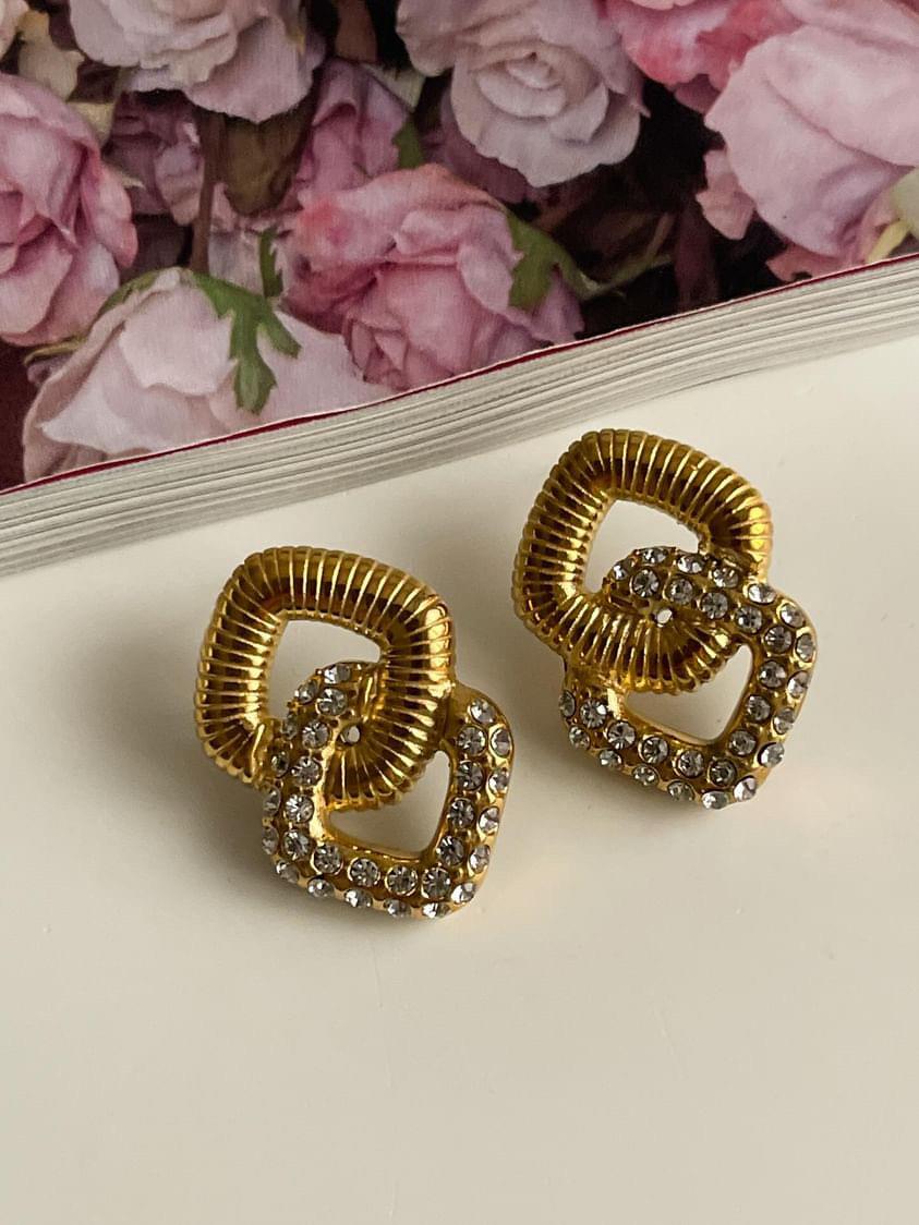 Çelik Gold Vintage Diva Küpe (2.80 Cm)