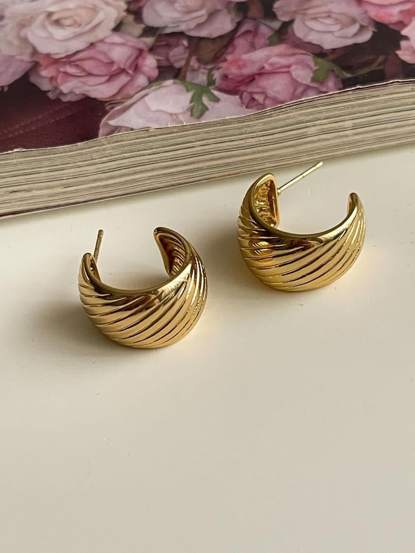 Çelik Gold Vİntage Küpe (1.5 Cm)