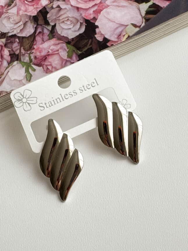 Çelik Gümüş Renk Vintage Küpe (3.5 Cm)