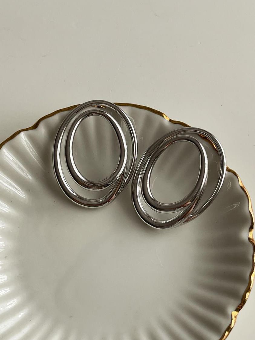 Çelik Gümüş Renk Vintage Küpe (3.60 Cm)