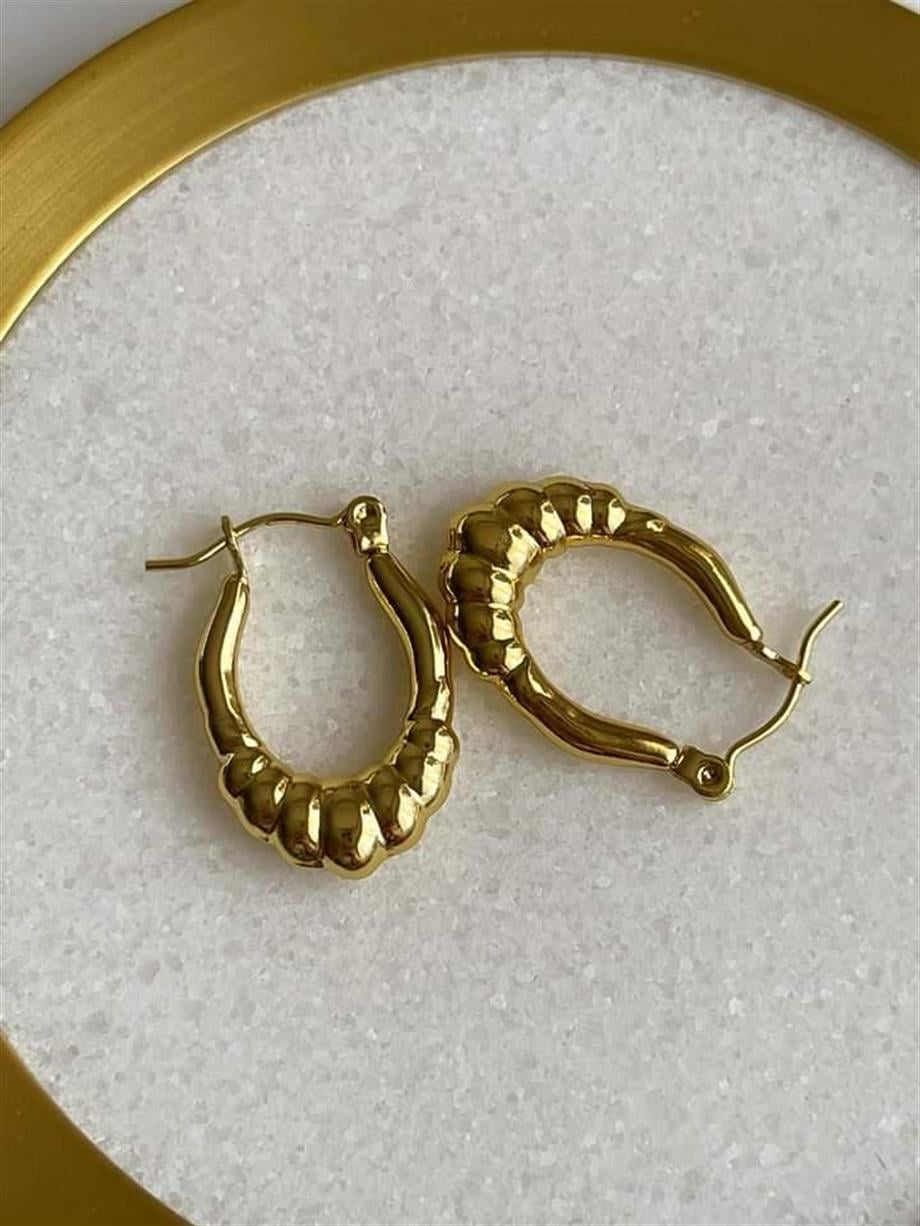Çelik Minimal Midye Küpe (2.20 Cm)