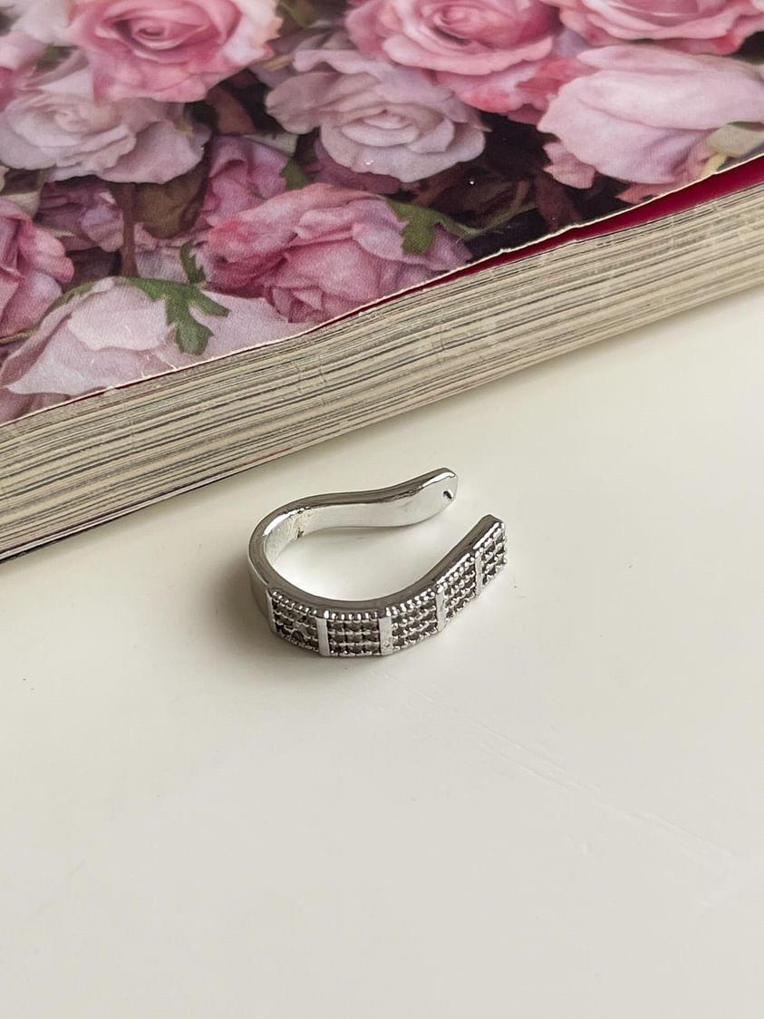 Gümüş Renk Zirkon Taşlı Tekli Ear Cuff Küpe 