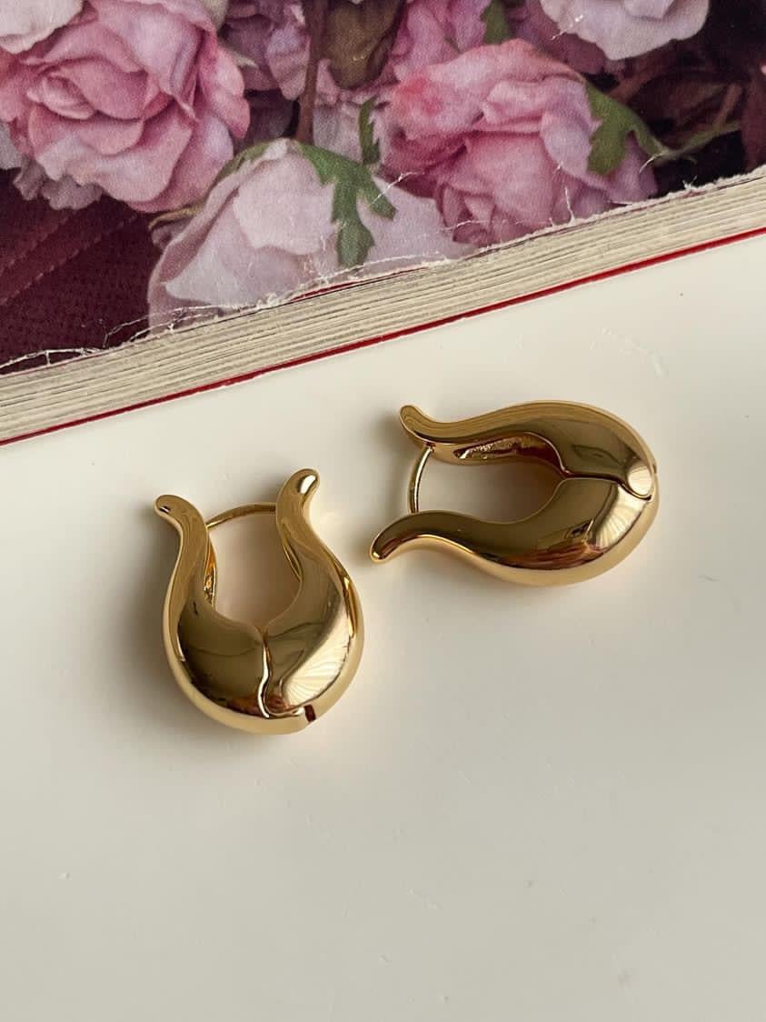 Özel Kaplama Gold Lale Küpe (2 Cm)