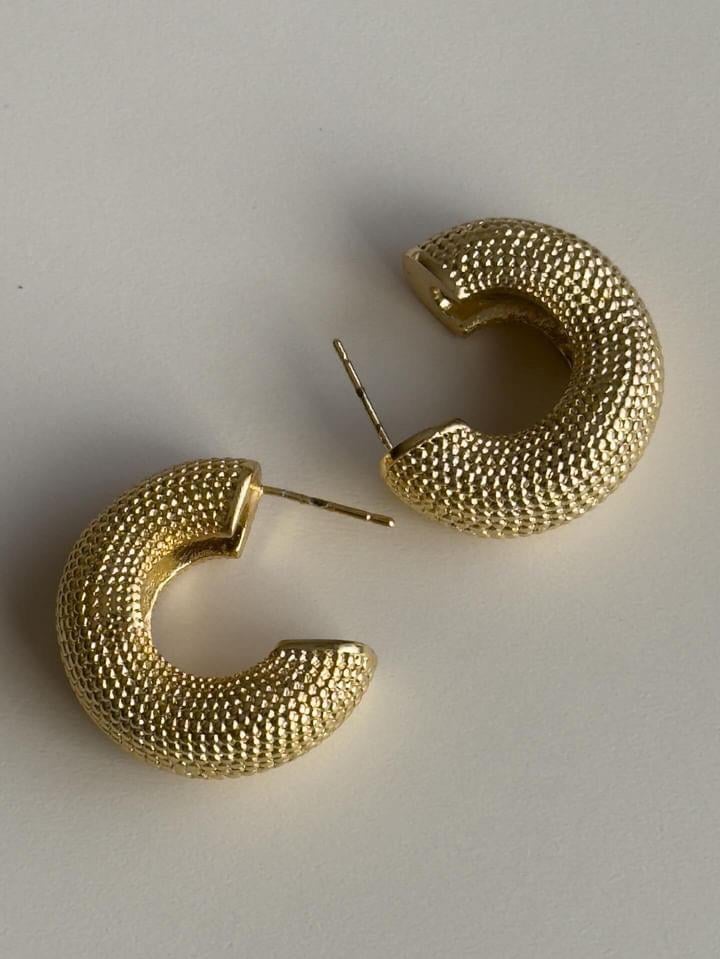 Özel Kaplama Gold Midye Vip Küpe (2.5 Cm)