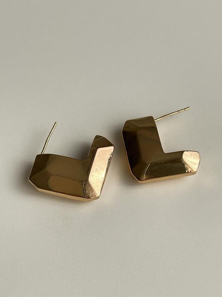Özel Kaplama Gold Plaka Küpe (1.90 Cm)