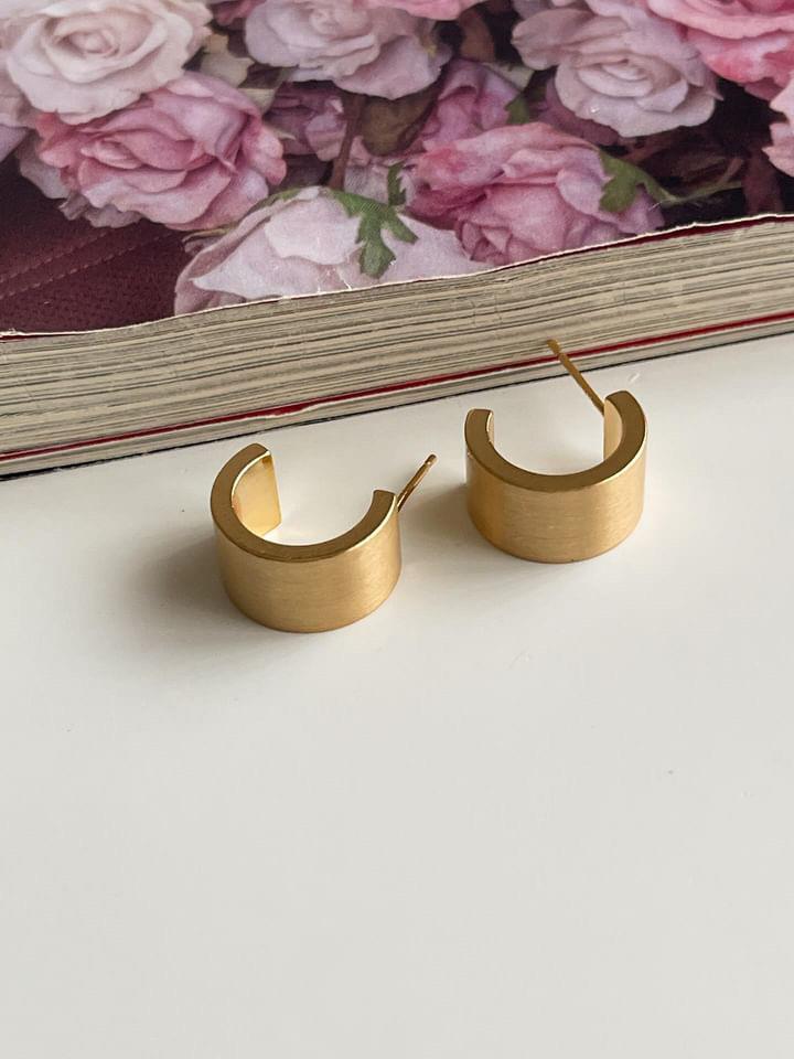 Özel Kaplama Gold Renk Halka Küpe (1.5 Cm)