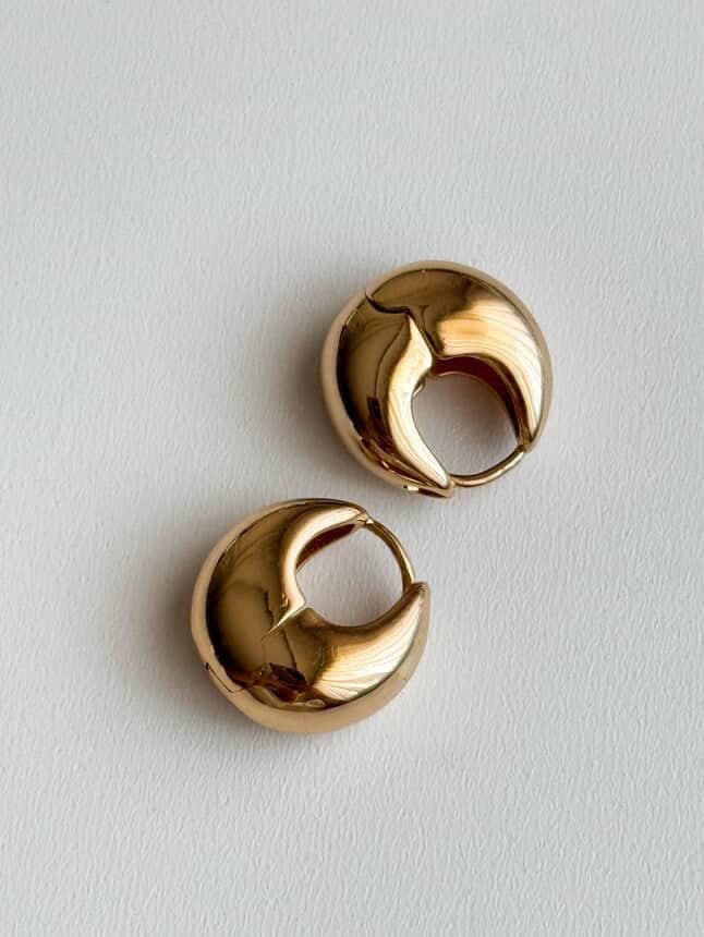 Özel Kaplama Gold Renk Mini Badem Küpe (1.5 Cm)