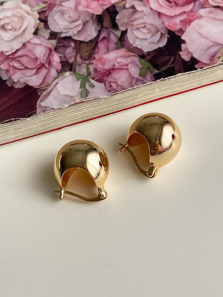 Özel Kaplama Gold Topçuklu Küpe (1.60 Cm)