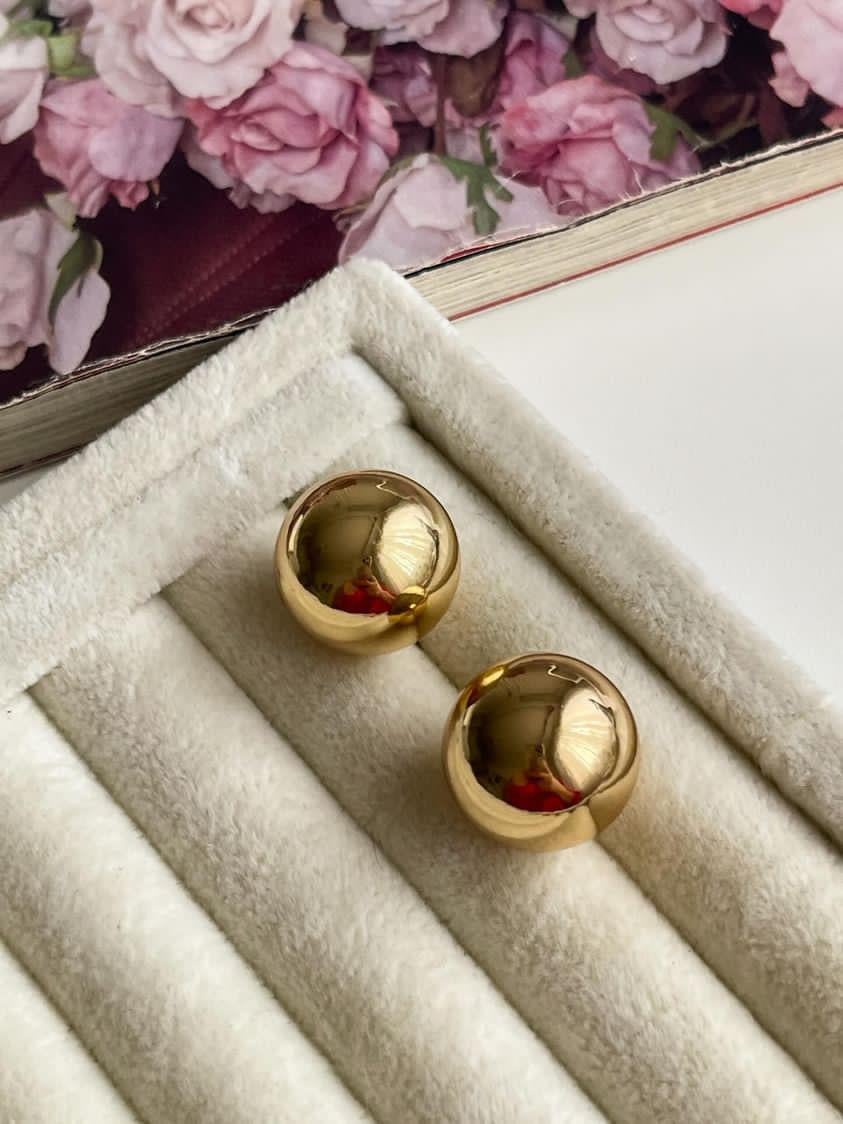 Özel Kaplama Gold Topçuklu Küpe (1 Cm)
