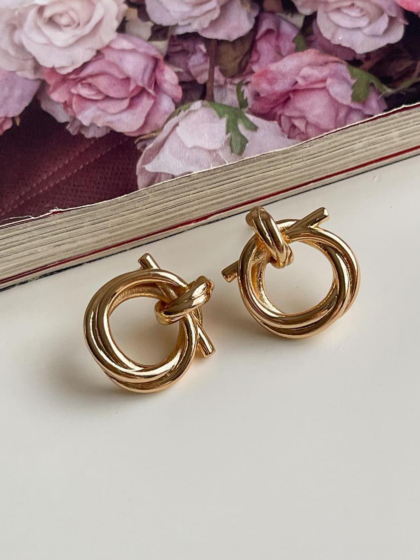 Özel Kaplama Gold Vintage Küpe (1.60 Cm)