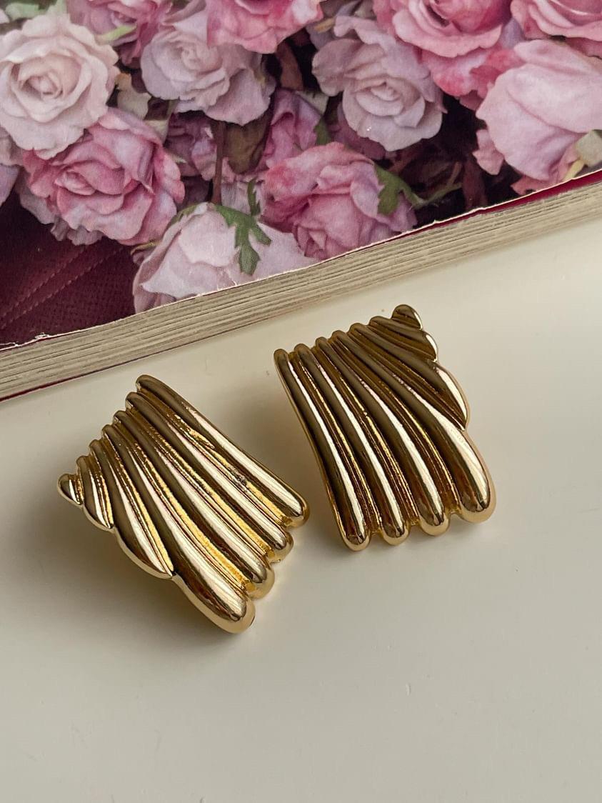 Özel Kaplama Gold Vintage Küpe (3 Cm)