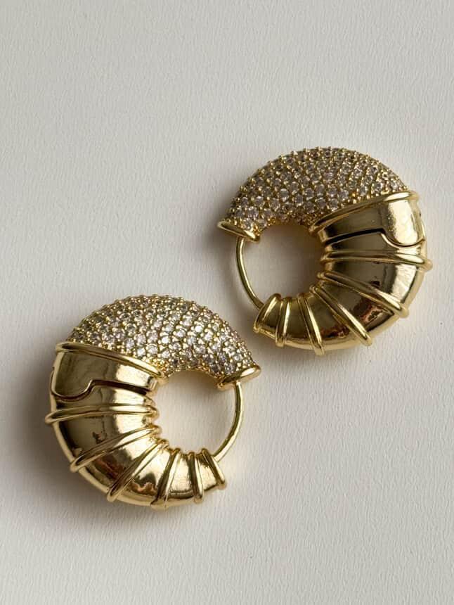 Özel Kaplama Gold Vip Bombeli Küpe (2.70 Cm)