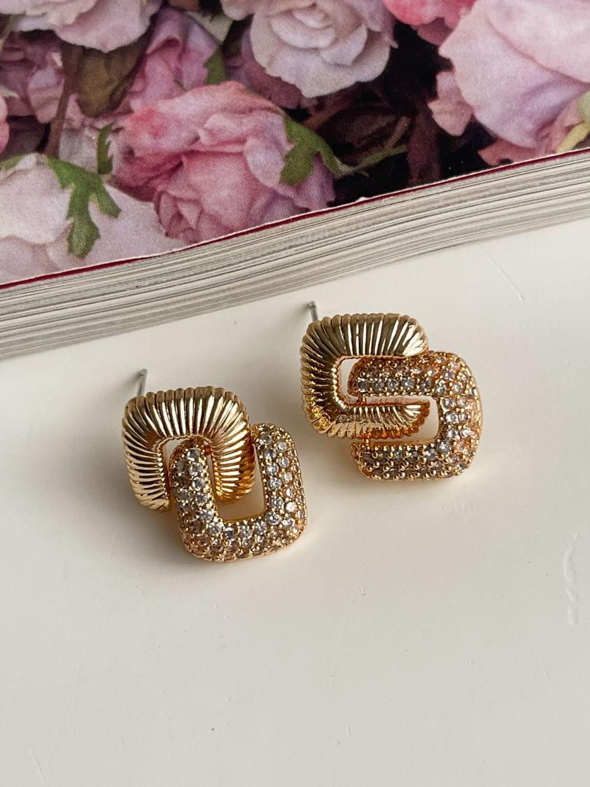 Özel Kaplama Gold Vip Zirkon Taşlı Küpe (1.80 Cm)
