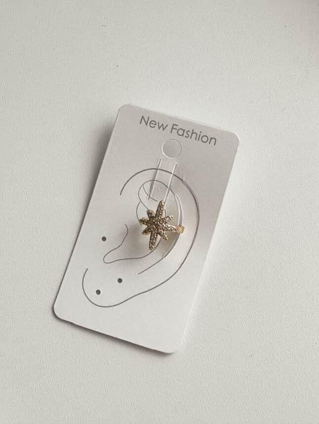 Özel Kaplama Gold Zirkon Taşlı Tek Adet Ear Cuff Küpe  