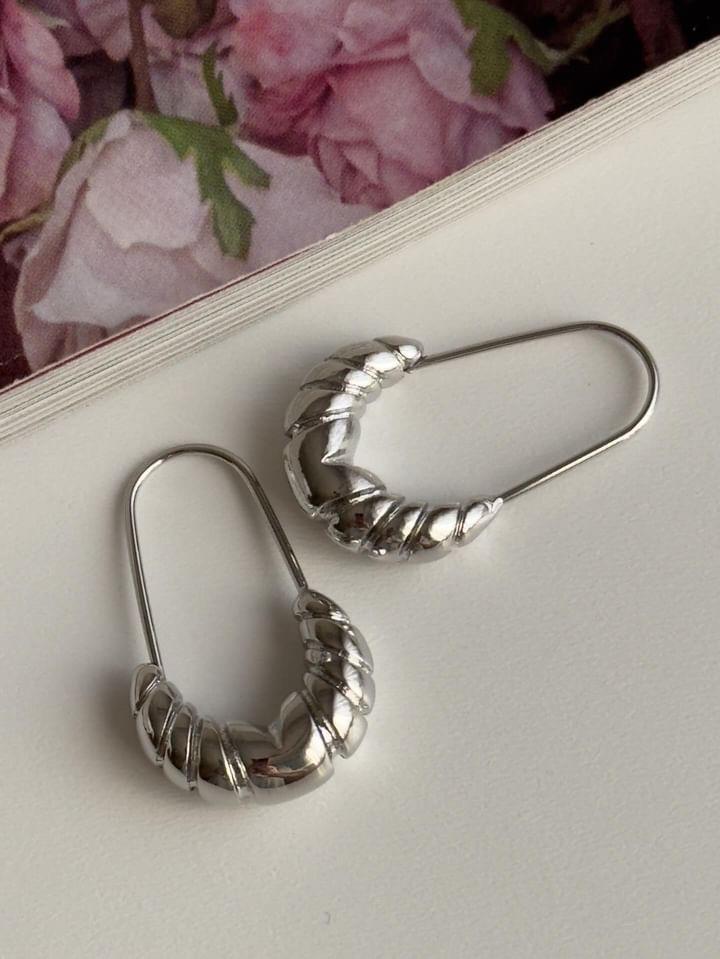 Özel Kaplama Gümüş Midye Vintage Küpe (2.20 Cm)