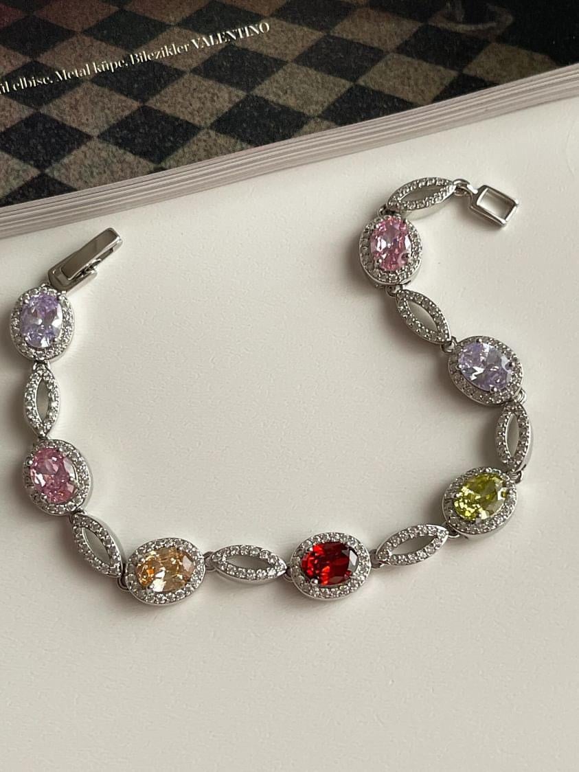 Özel Kaplama Gümüş Renk Liza Bileklik (19 Cm)