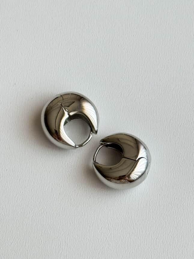 Özel Kaplama Gümüş Renk Mini Badem Küpe (1.5 Cm)